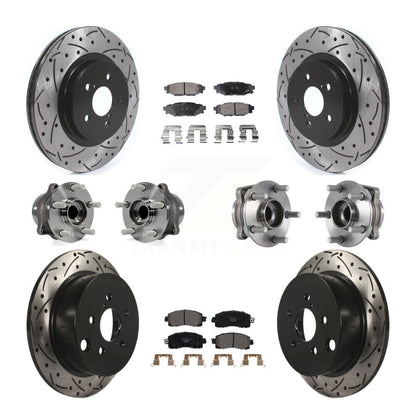 Kit de rotors et plaquettes de frein revêtus de roulement de moyeu avant et arrière (10 pièces) pour Subaru Crosstre