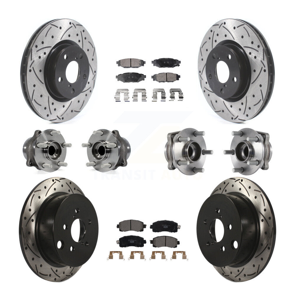 Kit de plaquettes de Rotor de frein à disque revêtu de roulement de moyeu avant et arrière (10 pièces) pour Subaru Imprez