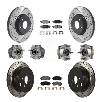 Kit de plaquettes de Rotor de frein à disque revêtu de roulement de moyeu avant et arrière (10 pièces) pour Subaru Imprez