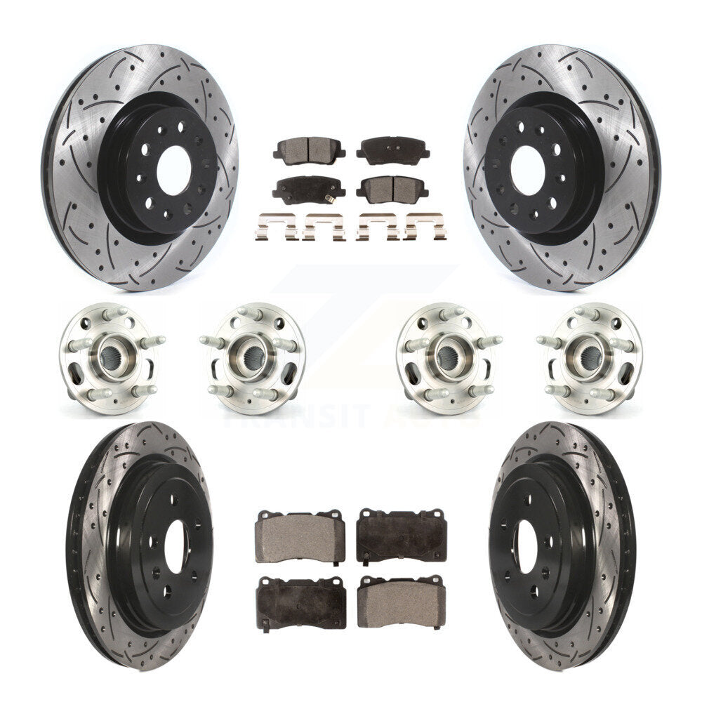 Kit de Rotor et de plaquettes de frein à disque revêtus de roulement de moyeu avant et arrière (10 pièces) pour Cadillac CT
