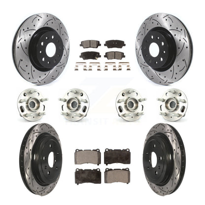 Kit de Rotor et de plaquettes de frein à disque revêtus de roulement de moyeu avant et arrière (10 pièces) pour Cadillac CT