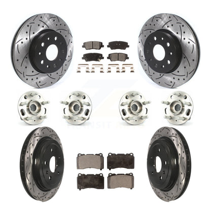 Kit de Rotor et de plaquettes de frein à disque revêtus de roulement de moyeu avant et arrière (10 pièces) pour Cadillac CT