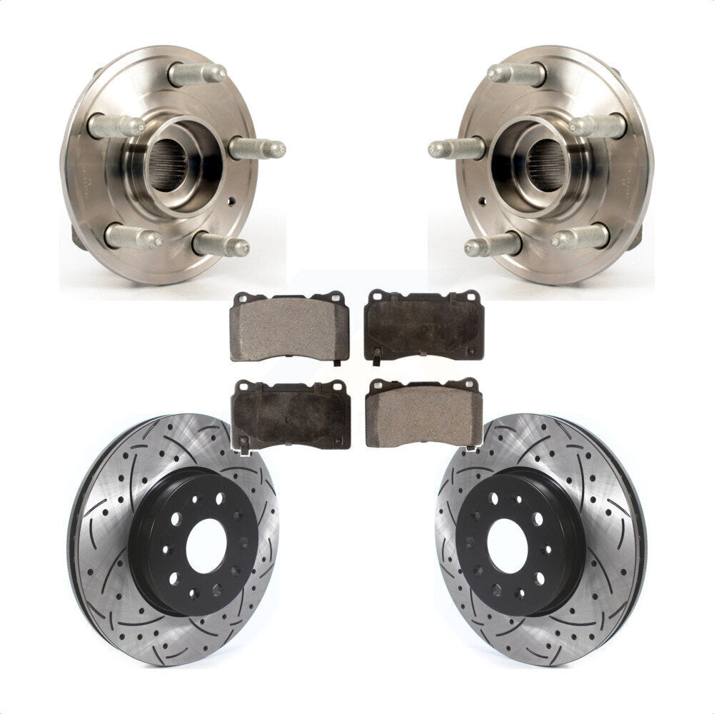 Ensemble de roulements de moyeu avant, fente de perçage, Kit de plaquettes de Rotor de frein pour Cadillac CT