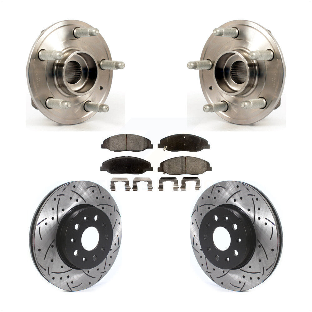 Ensemble de roulements de moyeu avant, fente de perçage, Kit de plaquettes de Rotor de frein pour Cadillac CT