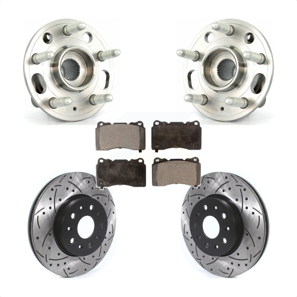 Ensemble de roulements de moyeu avant, fente de perçage, Kit de plaquettes de Rotor de frein pour Cadillac CT