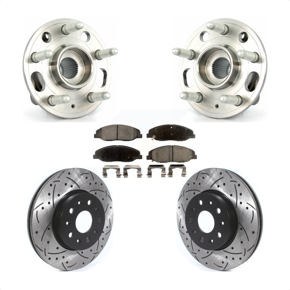 Ensemble de roulements de moyeu avant, fente de perçage, Kit de plaquettes de Rotor de frein pour Cadillac CT
