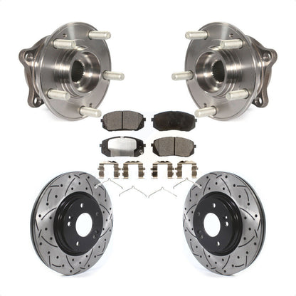 Kit de plaquettes de Rotor de frein, roulement de moyeu avant, fente percée, pour Hyundai Sonata Kia Optim