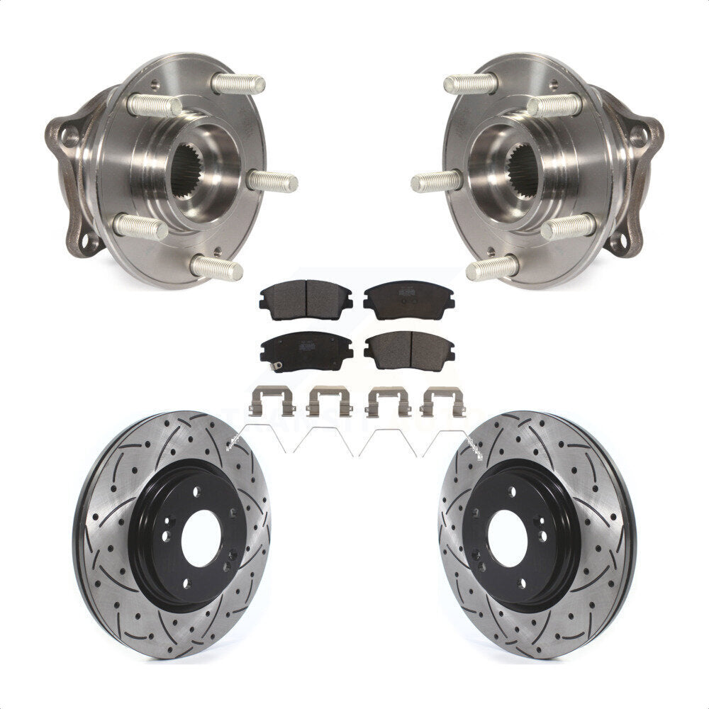 Kit de plaquettes de Rotor de frein, roulement de moyeu avant, fente de perçage, pour Hyundai Tucson Kia Sportag