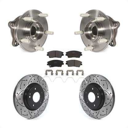 Kit de plaquettes de Rotor de frein, roulement de moyeu avant, fente de perçage, pour Hyundai Tucson Kia Sportag