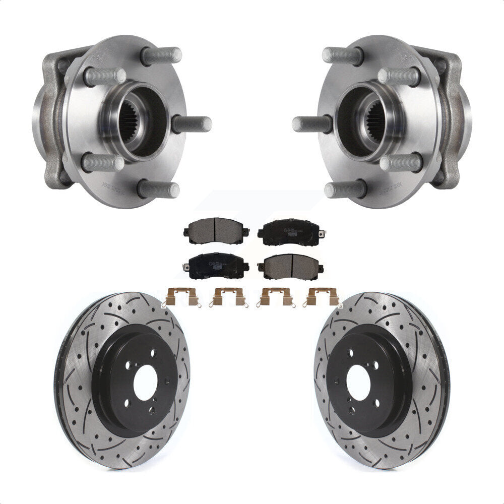 Kit de plaquettes de Rotor de frein, roulement de moyeu avant, fente percée, pour Subaru Crosstrek Imprez