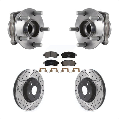 Ensemble de roulement de moyeu avant, Rotor de frein à fente percé et Kit de plaquettes pour Subaru Imprez