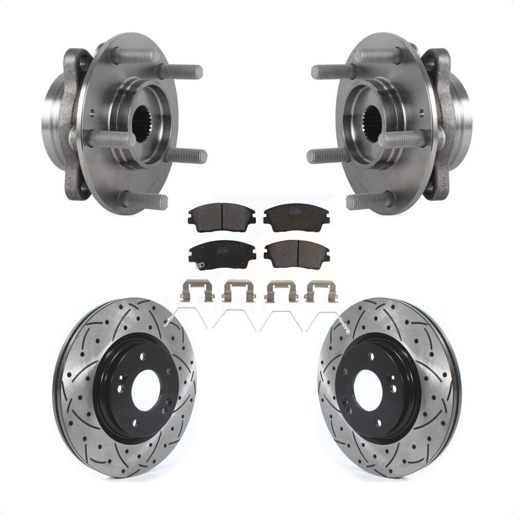 Kit de plaquettes de Rotor de frein, roulement de moyeu avant, fente de perçage, pour Hyundai Elantra 1.6 17-20