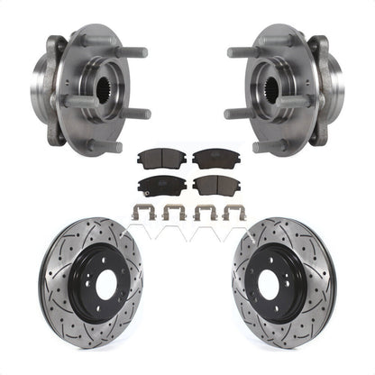 Kit de plaquettes de Rotor de frein, roulement de moyeu avant, fente de perçage, pour Hyundai Elantra 1.6 17-20