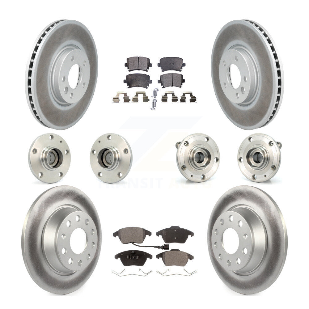 Kit de plaquettes de rotor de frein à disque revêtues de roulement de moyeu avant et arrière (10 pièces) pour Volkswagen C