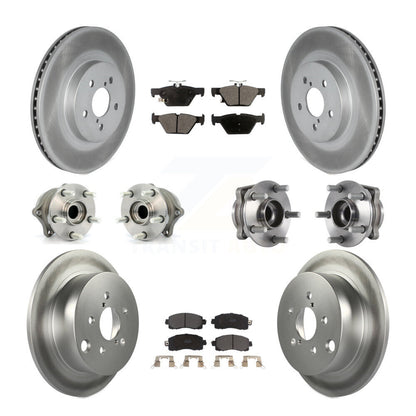 Kit de rotors et plaquettes de frein revêtus de roulement de moyeu avant et arrière (10 pièces) pour Subaru Crosstre
