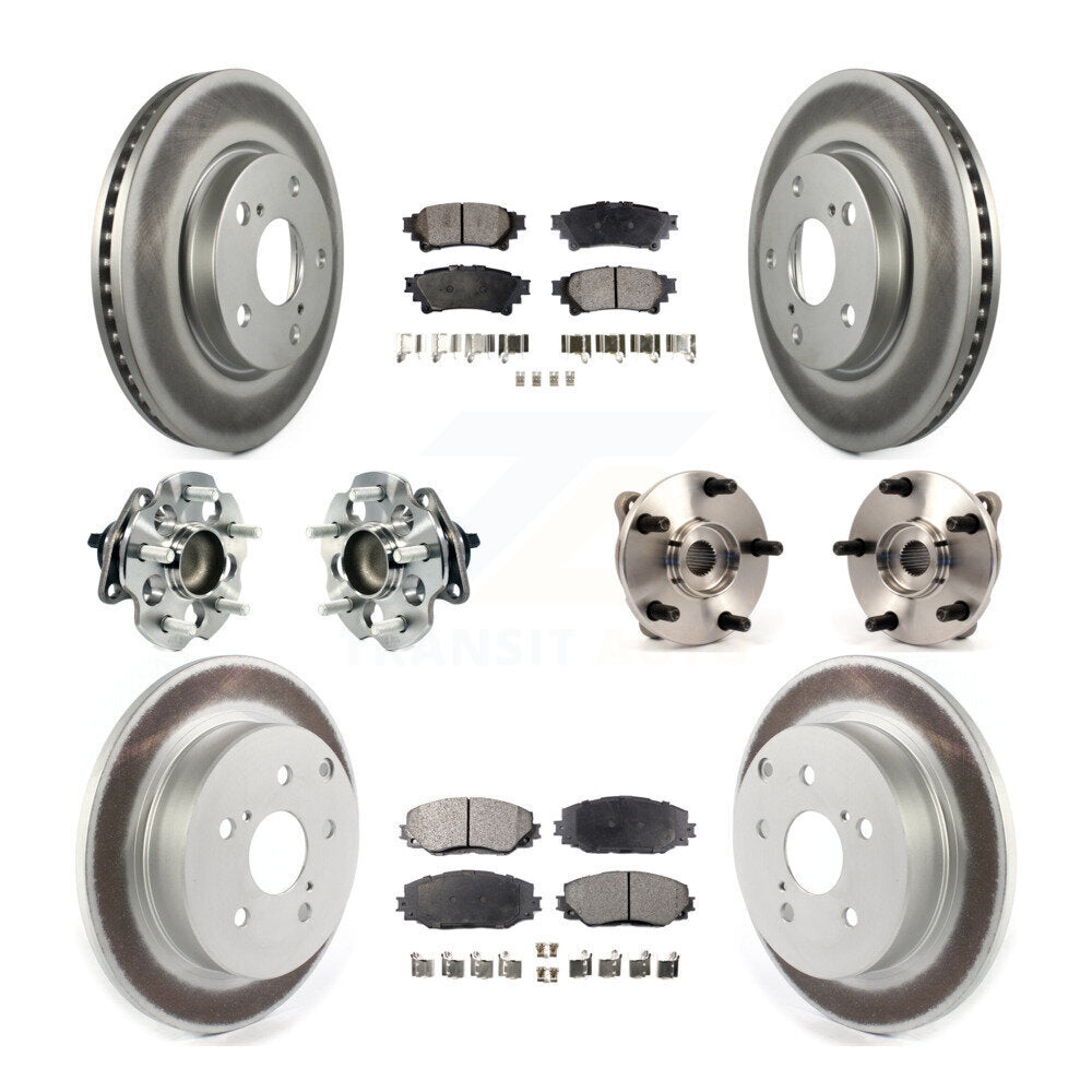 Kit de plaquettes de rotor de frein, roulement de moyeu avant et arrière (10 pièces) pour Toyota Prius 12-18