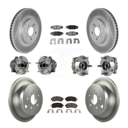 Kit de rotors et plaquettes de frein revêtus de roulement de moyeu avant et arrière (10 pièces) pour Subaru Crosstre