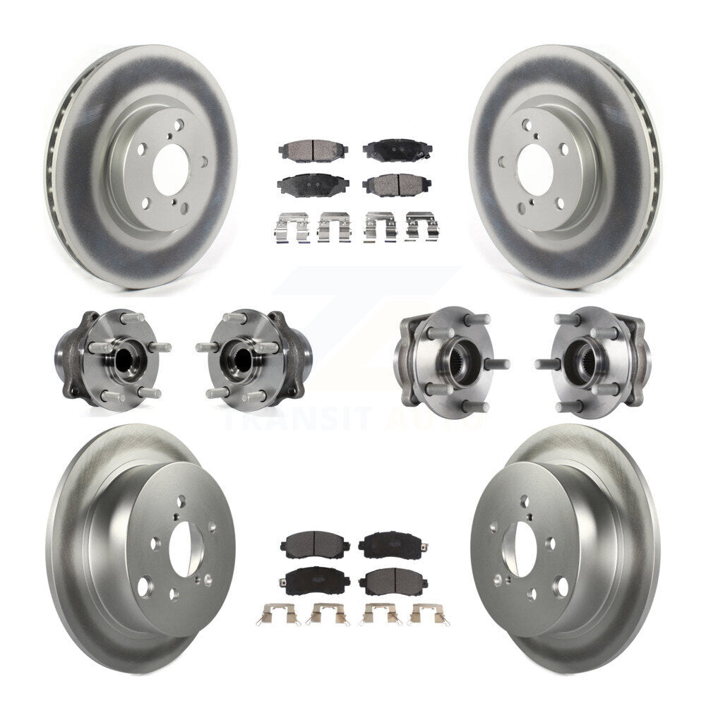 Kit de plaquettes de Rotor de frein à disque revêtu de roulement de moyeu avant et arrière (10 pièces) pour Subaru Imprez