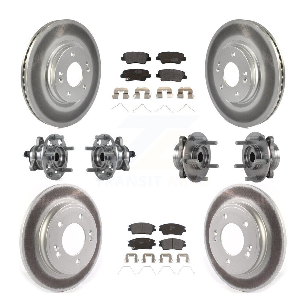 Kit de plaquettes de rotor de frein, roulement de moyeu avant et arrière (10 pièces) pour Hyundai Elantra 1.6