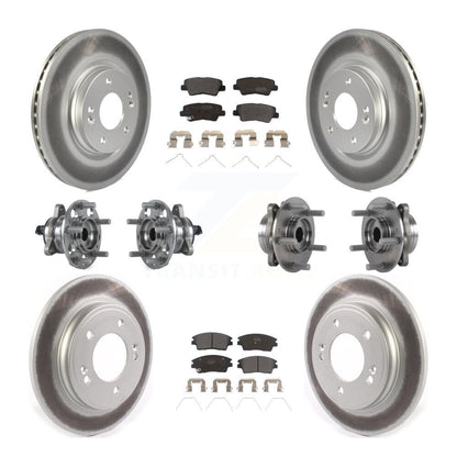 Kit de plaquettes de rotor de frein, roulement de moyeu avant et arrière (10 pièces) pour Hyundai Elantra 1.6