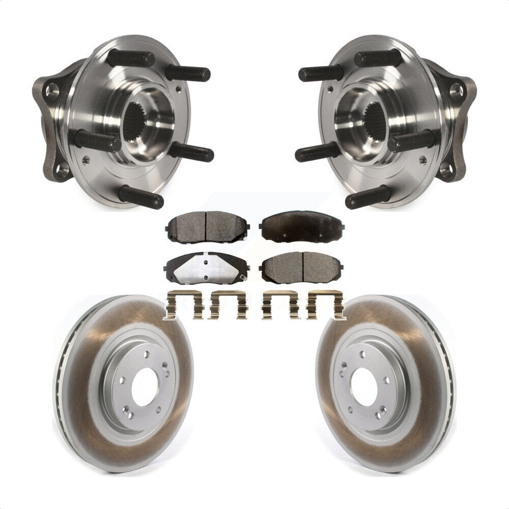 Ensemble de roulement de moyeu avant, Rotor de frein et Kit de plaquettes revêtus pour Kia Sedon 2015 – 2021