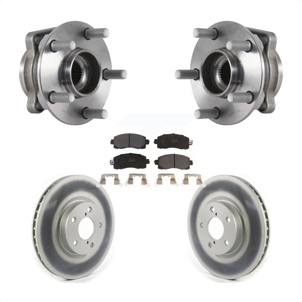 Ensemble de roulement de moyeu avant, Rotor de frein à disque revêtu et Kit de plaquettes pour Subaru Imprez