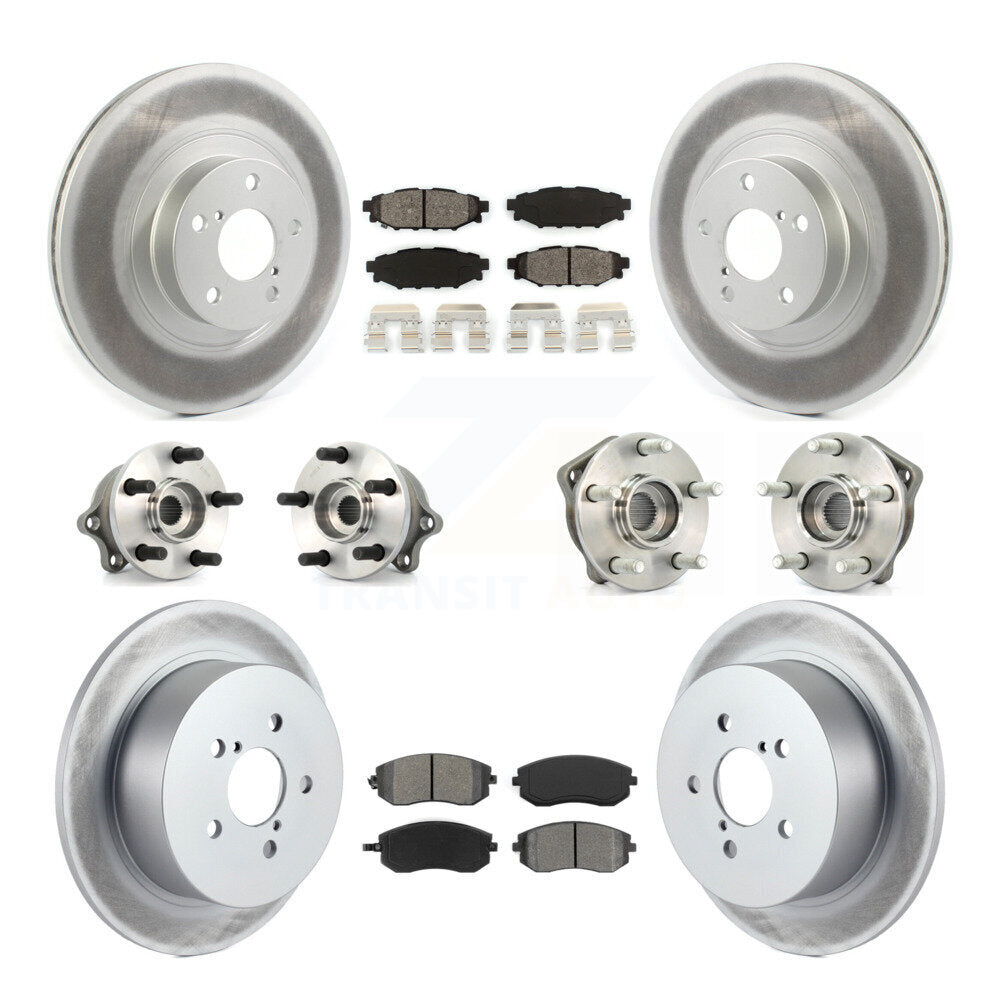 Kit de plaquettes de Rotor de frein, roulement de moyeu avant et arrière (10 pièces) pour Subaru Outback Legac