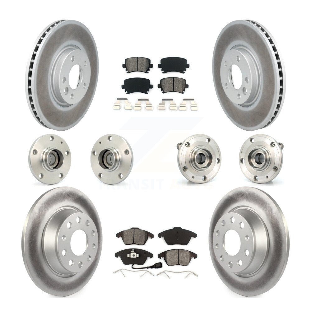 Kit de plaquettes de rotor de frein à disque revêtues de roulement de moyeu avant et arrière (10 pièces) pour Volkswagen C