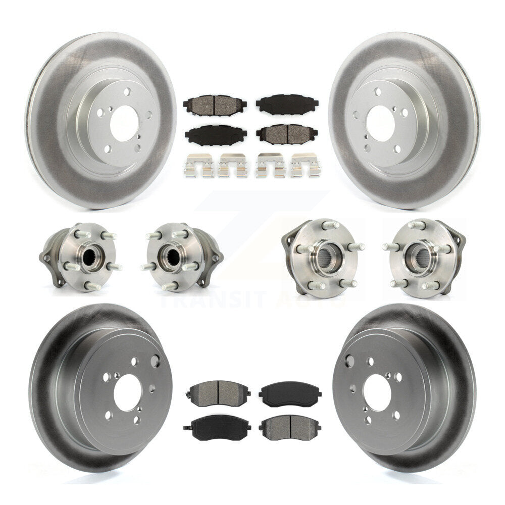 Kit de plaquettes de Rotor de frein, roulement de moyeu avant et arrière (10 pièces) pour Subaru Outback Legac