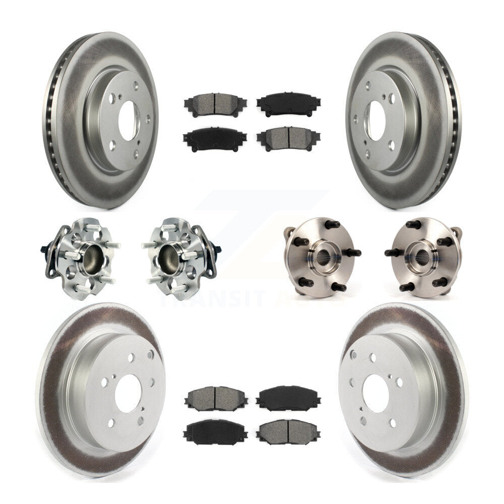 Kit de plaquettes de rotor de frein, roulement de moyeu avant et arrière (10 pièces) pour Toyota Prius 12-18