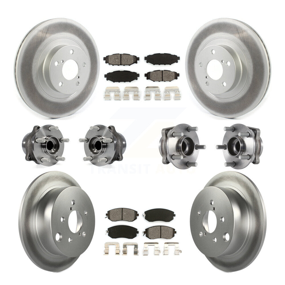 Kit de plaquettes de rotor de frein enduites de roulement de moyeu avant et arrière (10 pièces) pour Subaru Forester X