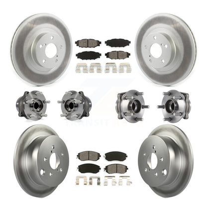 Kit de plaquettes de rotor de frein enduites de roulement de moyeu avant et arrière (10 pièces) pour Subaru Forester X