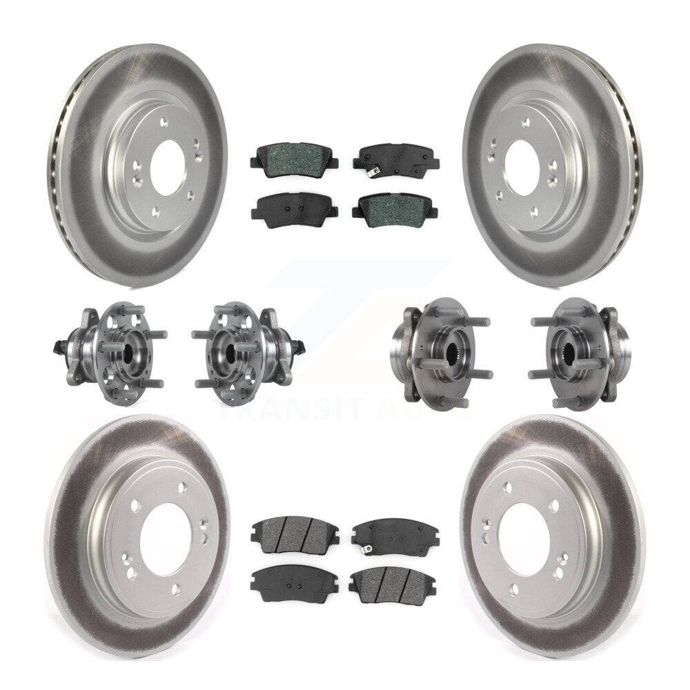 Kit de plaquettes de rotor de frein, roulement de moyeu avant et arrière (10 pièces) pour Hyundai Elantra 1.6