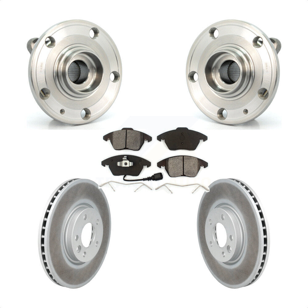 Ensemble de roulement de moyeu avant, Rotor de frein à disque revêtu et Kit de plaquettes pour Volkswagen C