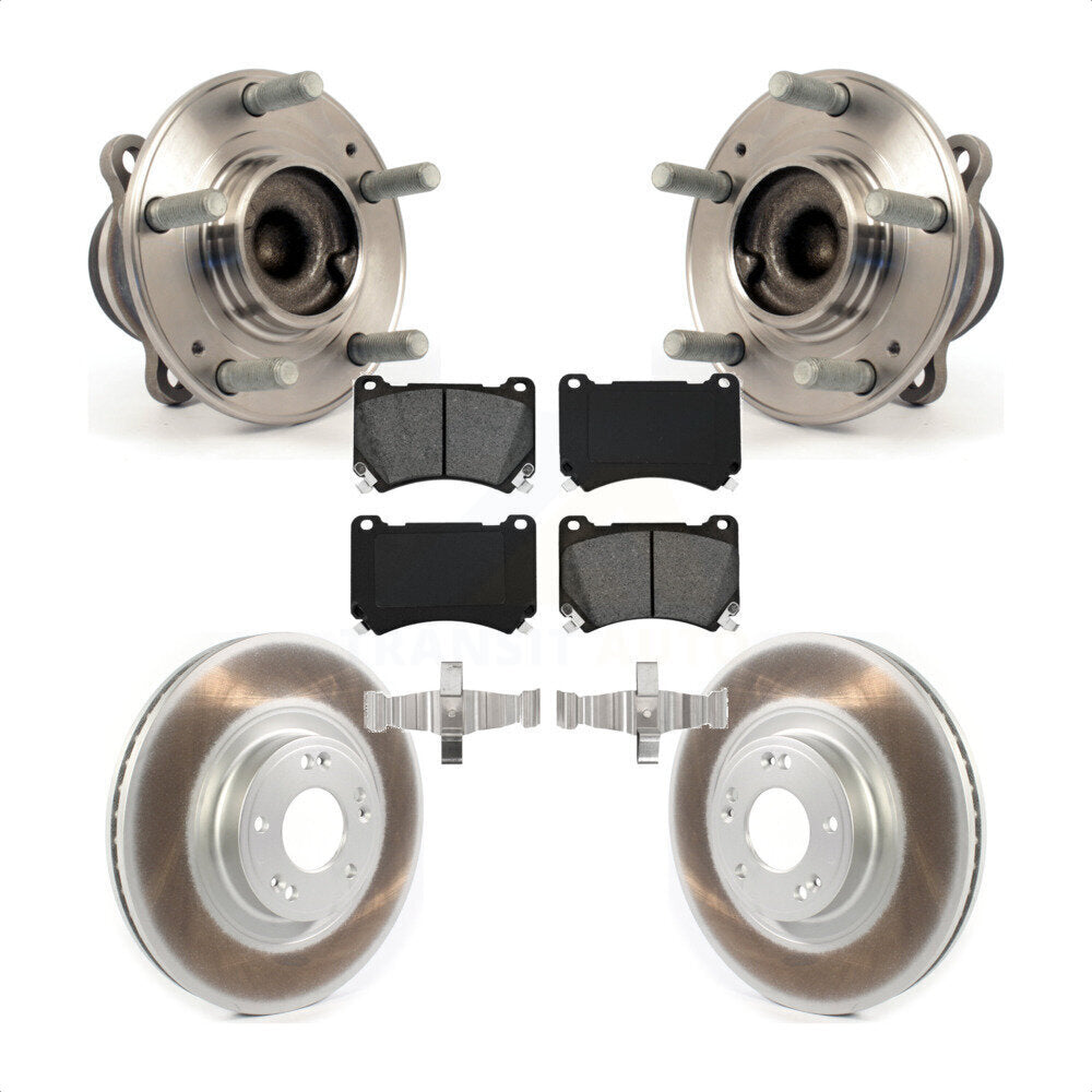 Ensemble de roulement de moyeu avant, Rotor de frein à disque revêtu et Kit de plaquettes pour Hyundai Genesi