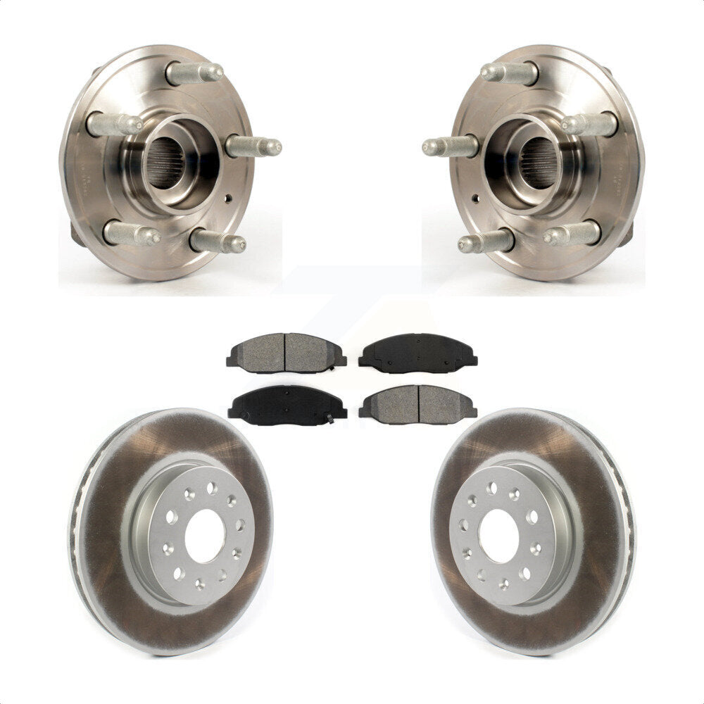 Ensemble de roulement de moyeu avant, Rotor de frein à disque revêtu et Kit de plaquettes pour Cadillac CT