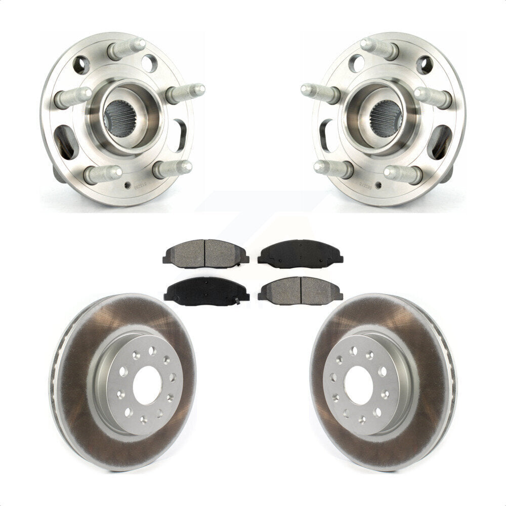 Ensemble de roulement de moyeu avant, Rotor de frein à disque revêtu et Kit de plaquettes pour Cadillac CT