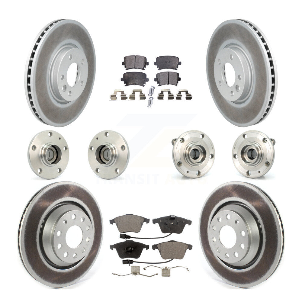 Kit de plaquettes de rotor de frein à disque revêtues de roulement de moyeu avant et arrière (10 pièces) pour Volkswagen C