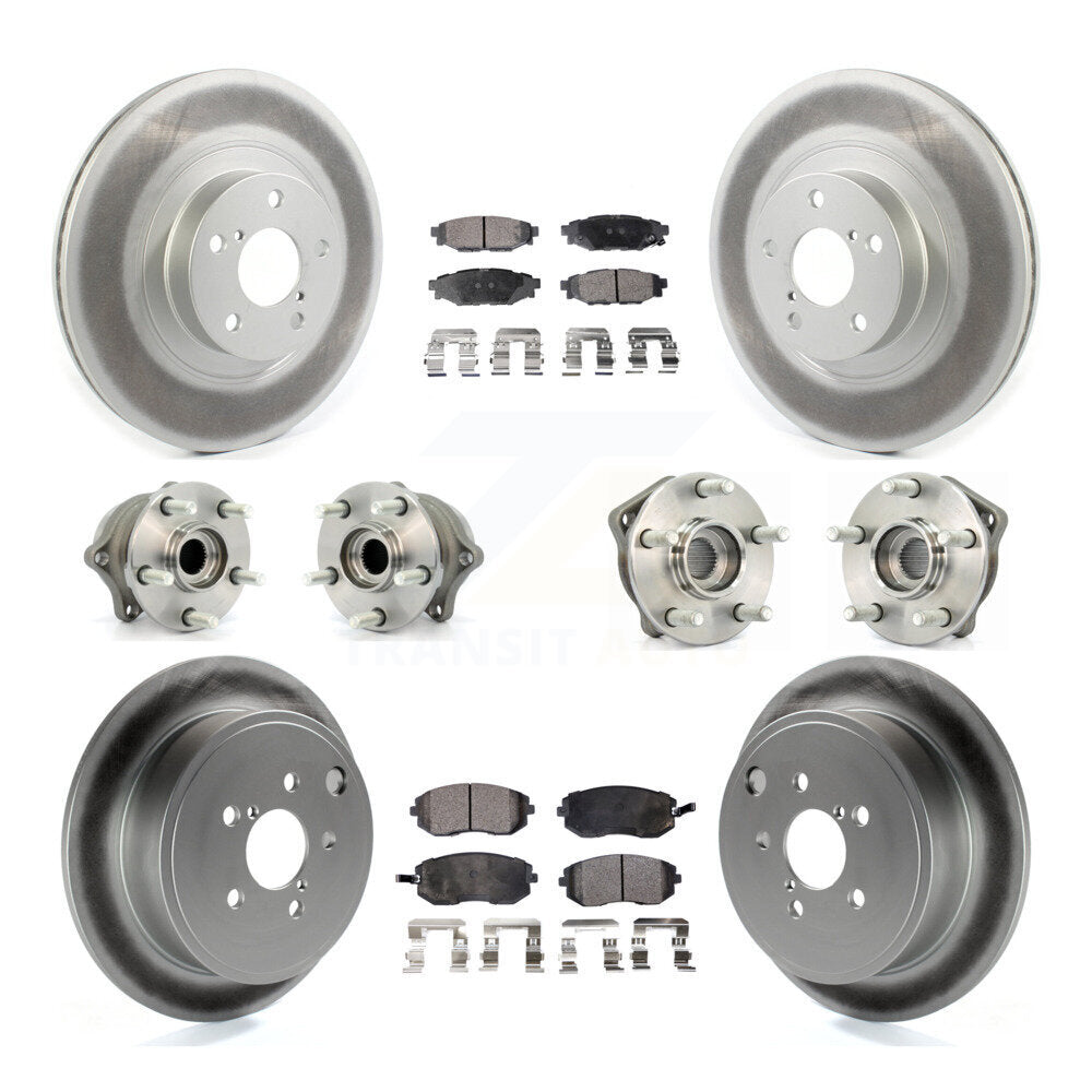 Kit de plaquettes de Rotor de frein, roulement de moyeu avant et arrière (10 pièces) pour Subaru Outback Legac