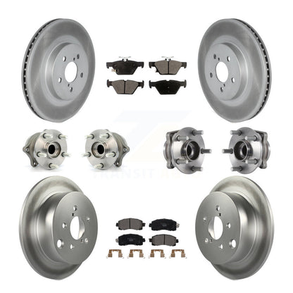 Kit de rotors et plaquettes de frein revêtus de roulement de moyeu avant et arrière (10 pièces) pour Subaru Crosstre