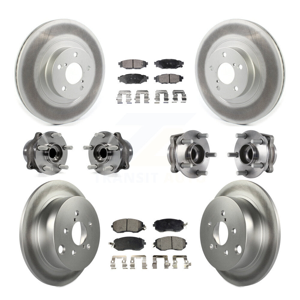 Kit de plaquettes de rotor de frein enduites de roulement de moyeu avant et arrière (10 pièces) pour Subaru Forester X