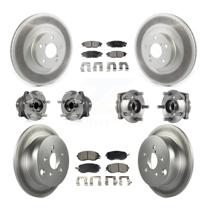 Kit de plaquettes de rotor de frein enduites de roulement de moyeu avant et arrière (10 pièces) pour Subaru Forester X