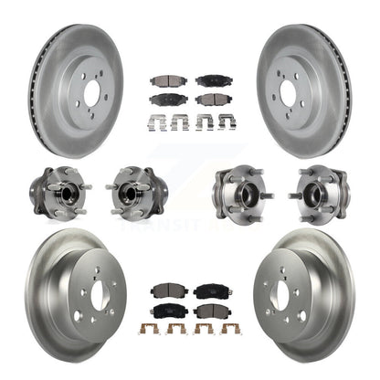 Kit de rotors et plaquettes de frein revêtus de roulement de moyeu avant et arrière (10 pièces) pour Subaru Crosstre