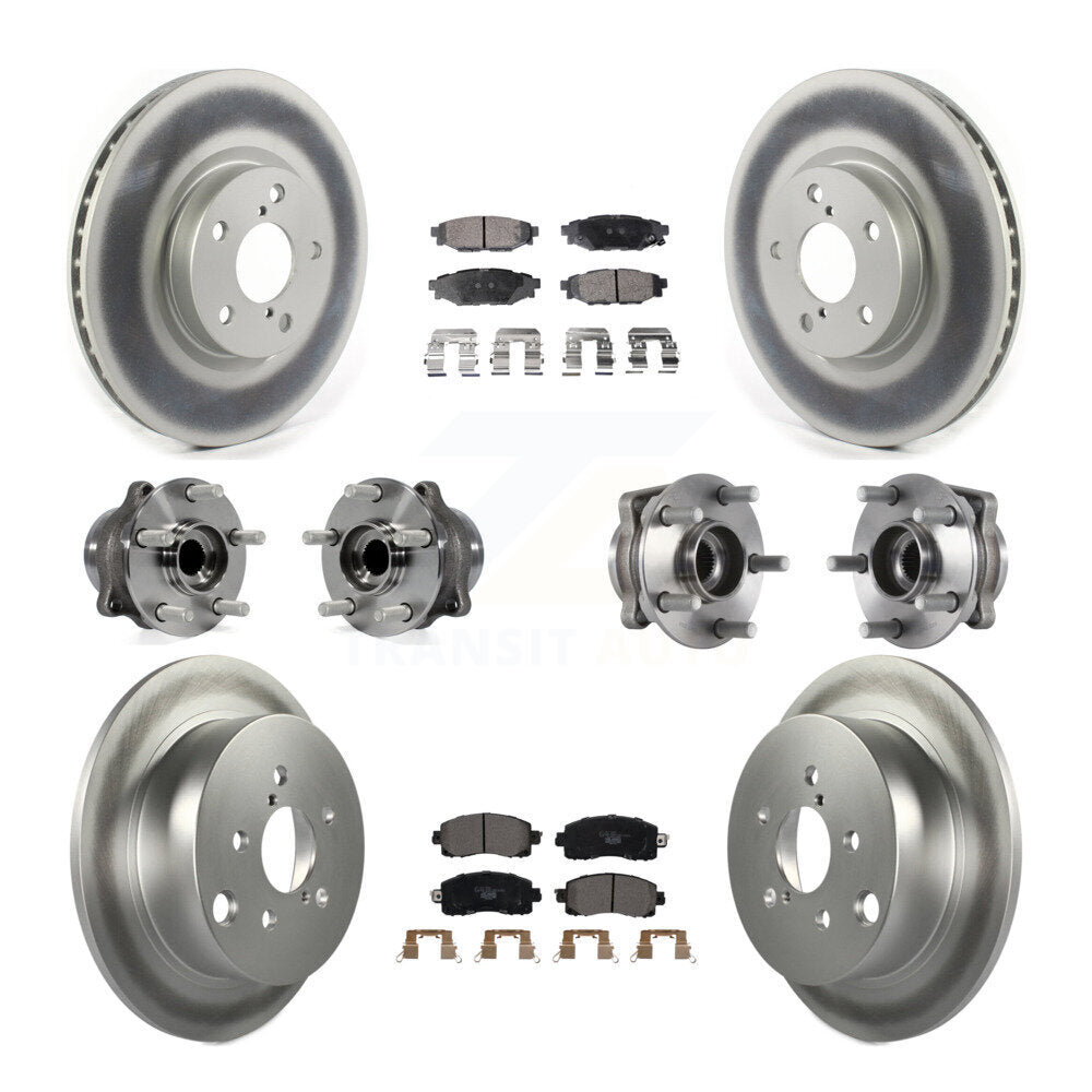 Kit de plaquettes de Rotor de frein à disque revêtu de roulement de moyeu avant et arrière (10 pièces) pour Subaru Imprez