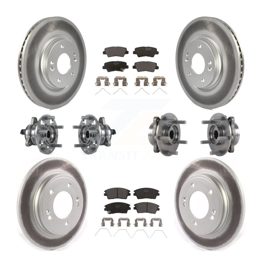 Kit de plaquettes de rotor de frein, roulement de moyeu avant et arrière (10 pièces) pour Hyundai Elantra 1.6