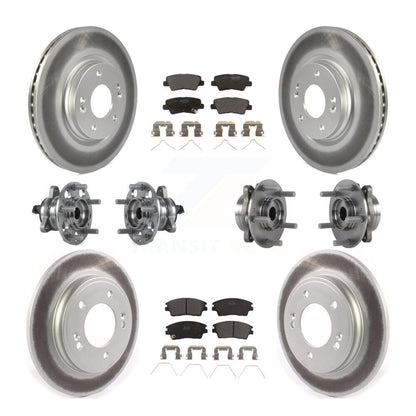 Kit de plaquettes de rotor de frein, roulement de moyeu avant et arrière (10 pièces) pour Hyundai Elantra 1.6