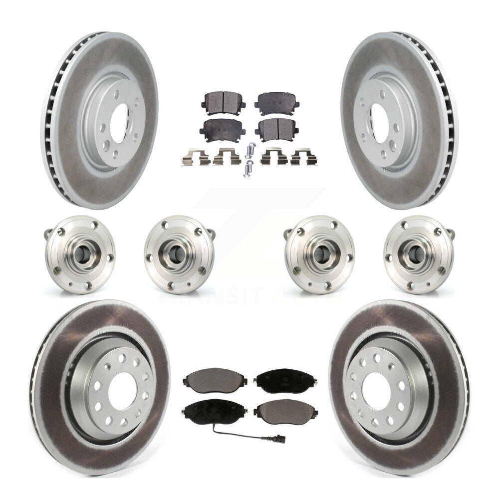 Kit de rotor et de plaquettes de frein revêtus de roulement de moyeu avant et arrière (10 pièces) pour Volkswagen CC AW