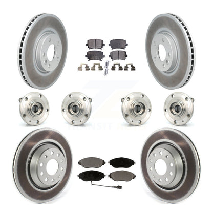 Kit de rotor et de plaquettes de frein revêtus de roulement de moyeu avant et arrière (10 pièces) pour Volkswagen CC AW