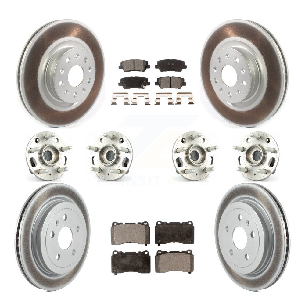 Kit de Rotor et de plaquettes de frein à disque revêtus de roulement de moyeu avant et arrière (10 pièces) pour Cadillac CT