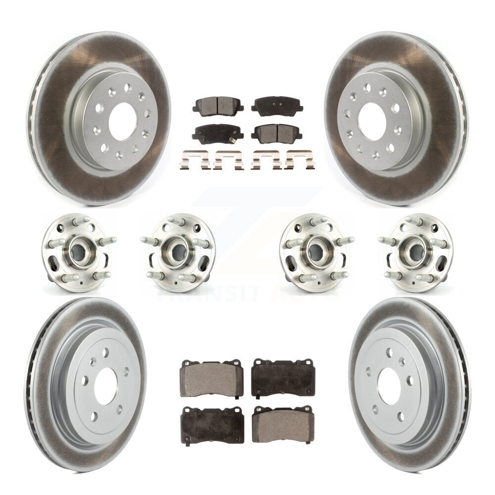 Kit de Rotor et de plaquettes de frein à disque revêtus de roulement de moyeu avant et arrière (10 pièces) pour Cadillac CT